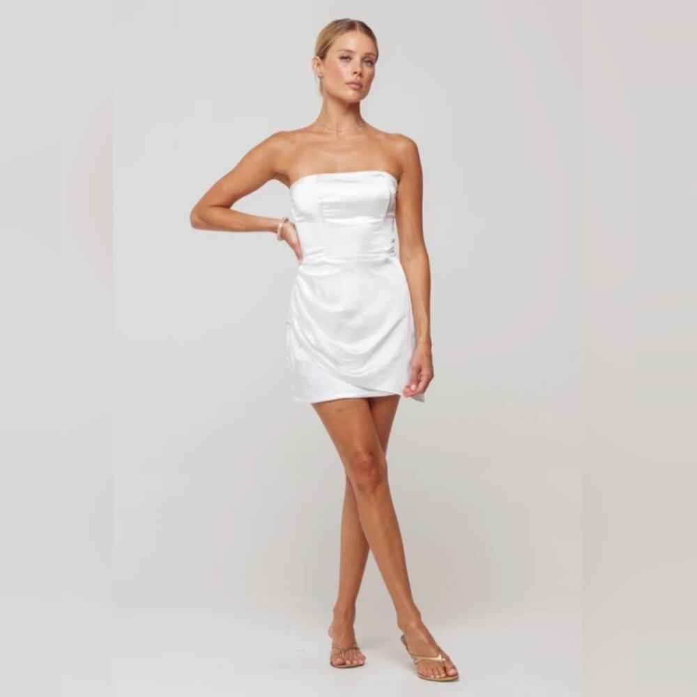 RESA White Strapless Mini Dress